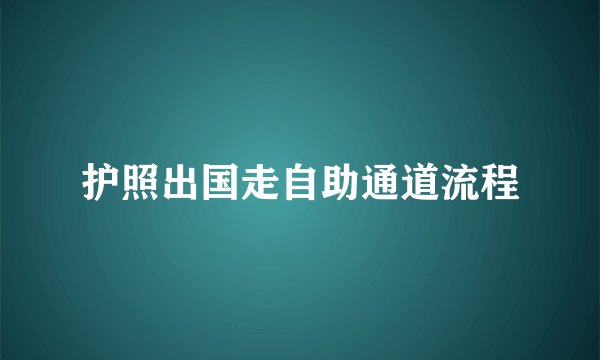 护照出国走自助通道流程