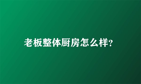 老板整体厨房怎么样？