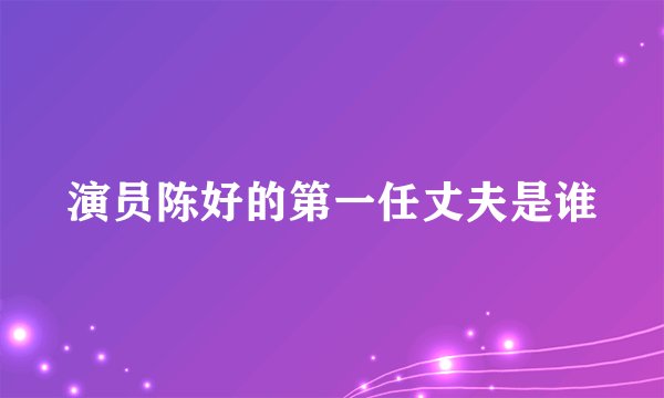 演员陈好的第一任丈夫是谁