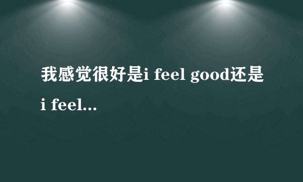 我感觉很好是i feel good还是i feel well这两个有什么区别