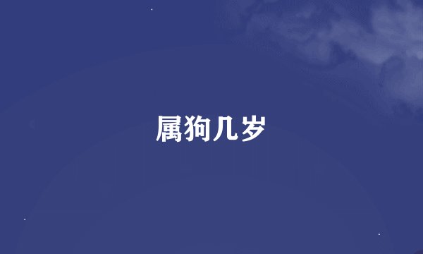 属狗几岁