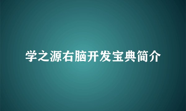 学之源右脑开发宝典简介