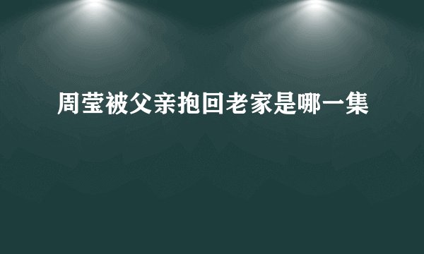 周莹被父亲抱回老家是哪一集