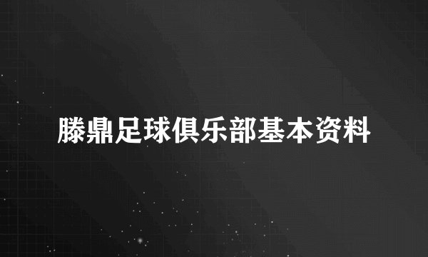 滕鼎足球俱乐部基本资料