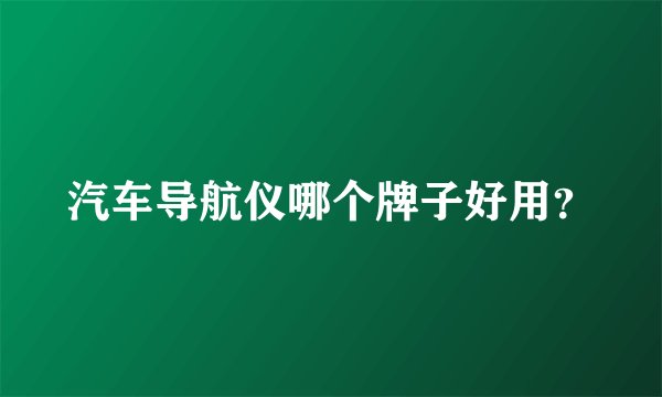 汽车导航仪哪个牌子好用？