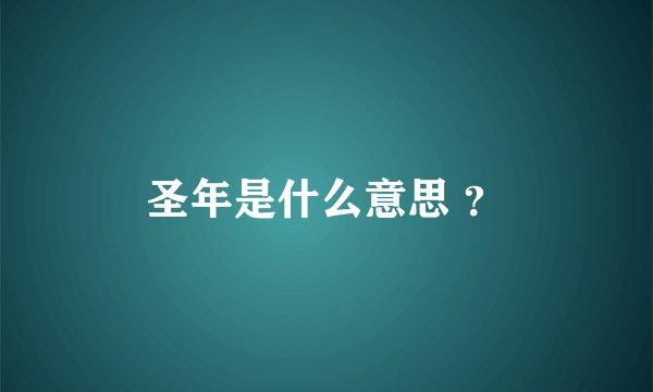 圣年是什么意思 ？