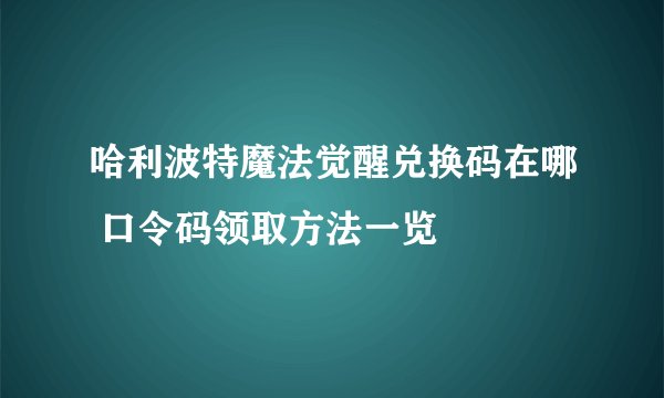 哈利波特魔法觉醒兑换码在哪 口令码领取方法一览