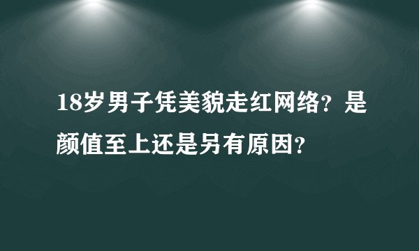 18岁男子凭美貌走红网络？是颜值至上还是另有原因？