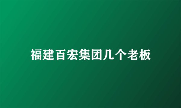 福建百宏集团几个老板