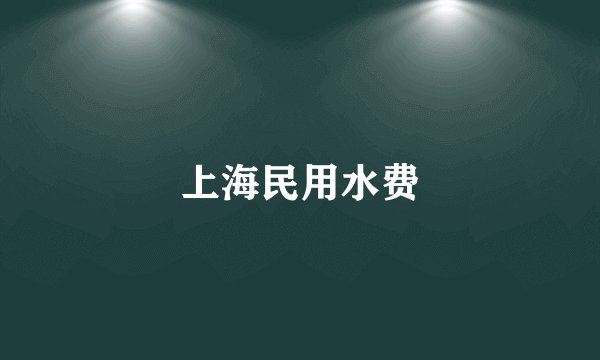 上海民用水费