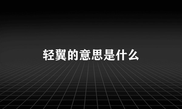 轻翼的意思是什么