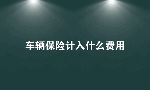 车辆保险计入什么费用
