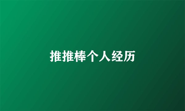 推推棒个人经历