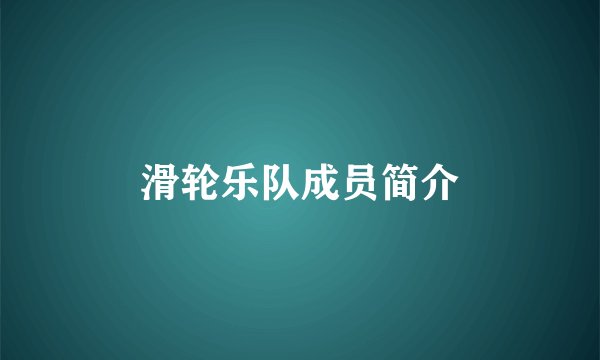 滑轮乐队成员简介