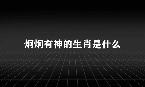 炯炯有神的生肖是什么