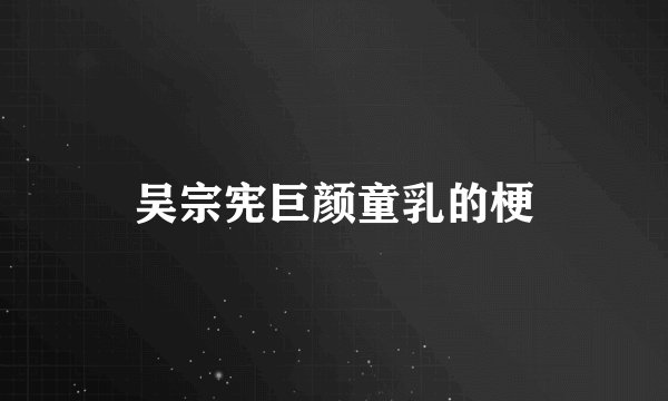 吴宗宪巨颜童乳的梗