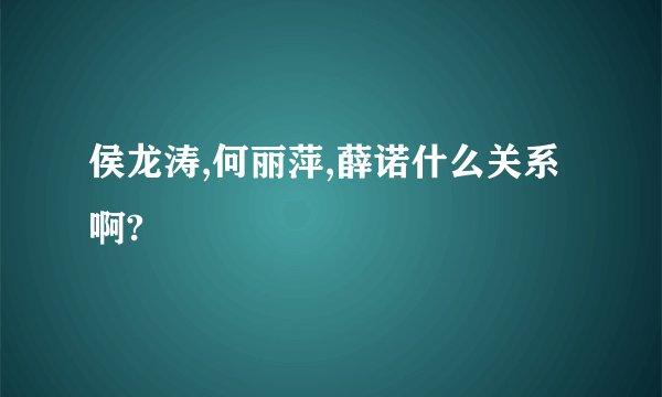 侯龙涛,何丽萍,薛诺什么关系啊?