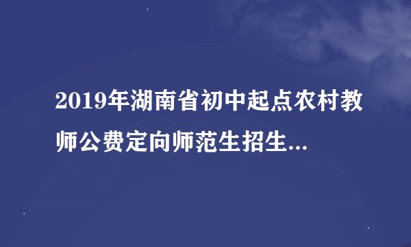 2019年湖南省初中起点农村教师公费定向师范生招生录取考生名册