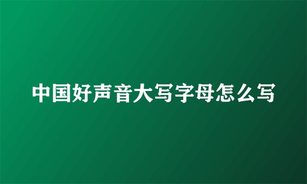 中国好声音大写字母怎么写