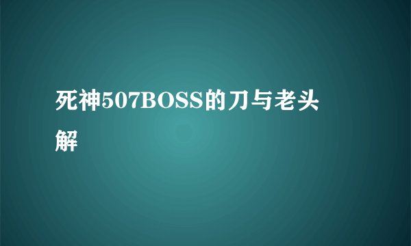 死神507BOSS的刀与老头卍解