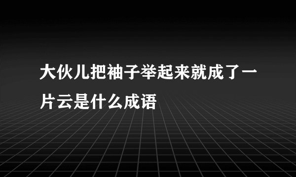 大伙儿把袖子举起来就成了一片云是什么成语