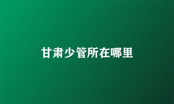 甘肃少管所在哪里