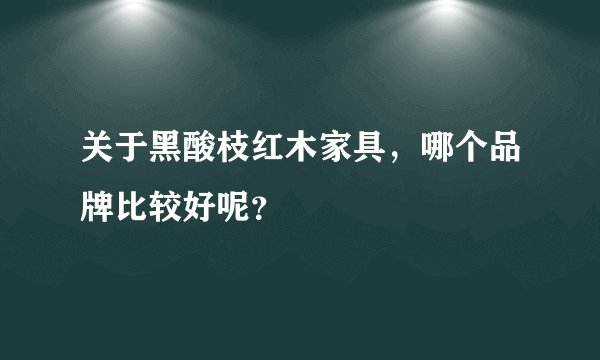 关于黑酸枝红木家具,哪个品牌比较好呢?