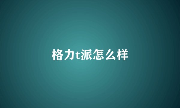 格力t派怎么样