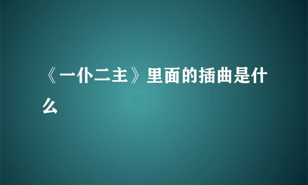 《一仆二主》里面的插曲是什么