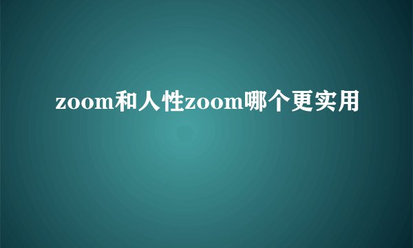 zoom和人性zoom哪个更实用