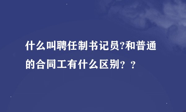 什么叫聘任制书记员?和普通的合同工有什么区别？？