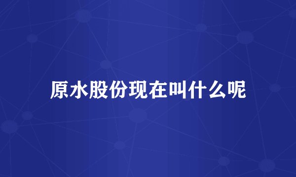 原水股份现在叫什么呢