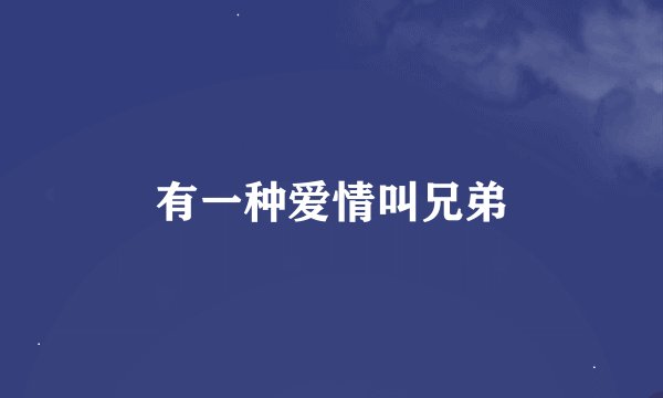 有一种爱情叫兄弟