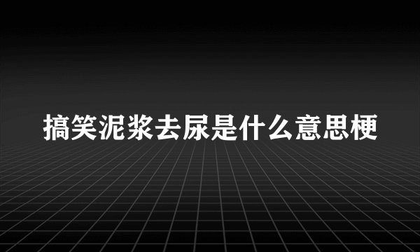 搞笑泥浆去尿是什么意思梗