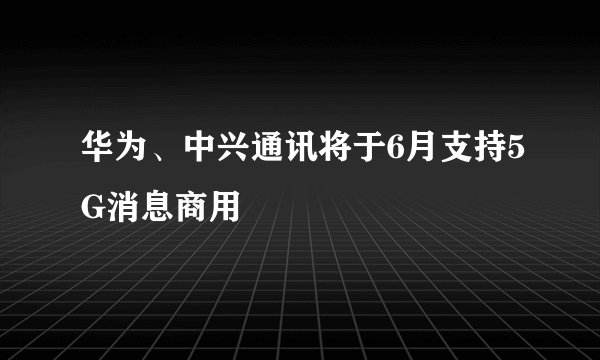 华为、中兴通讯将于6月支持5G消息商用