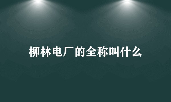 柳林电厂的全称叫什么