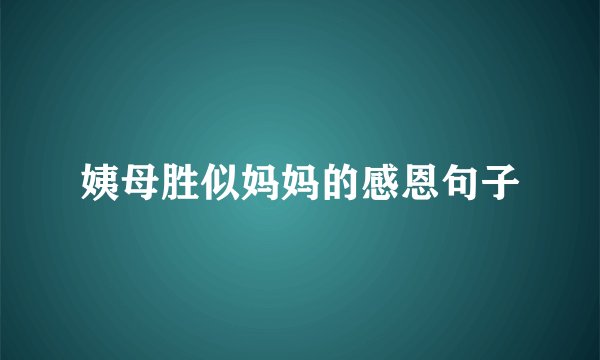 姨母胜似妈妈的感恩句子