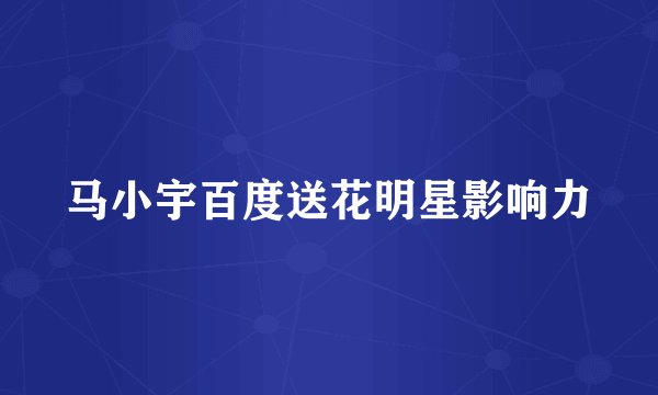 马小宇百度送花明星影响力