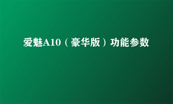 爱魅A10（豪华版）功能参数
