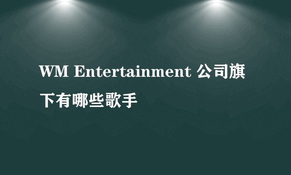 WM Entertainment 公司旗下有哪些歌手