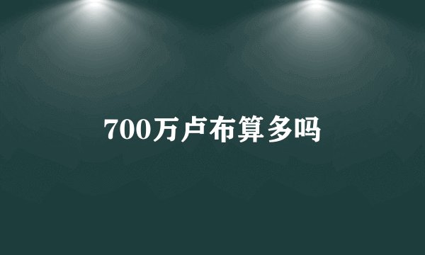 700万卢布算多吗