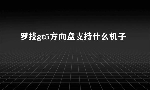 罗技gt5方向盘支持什么机子