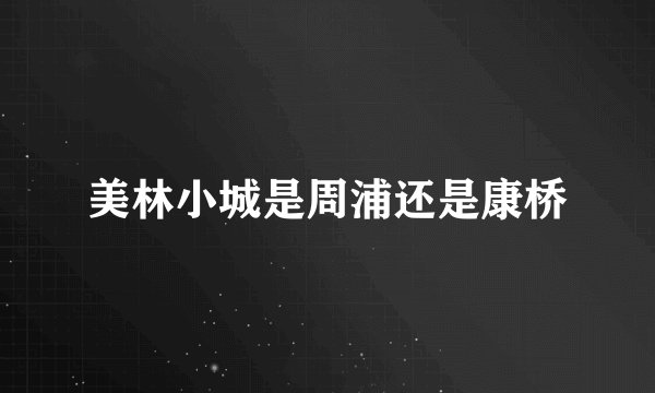 美林小城是周浦还是康桥