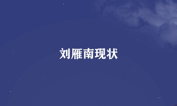 刘雁南现状