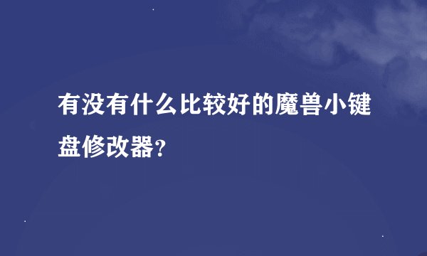 有没有什么比较好的魔兽小键盘修改器？