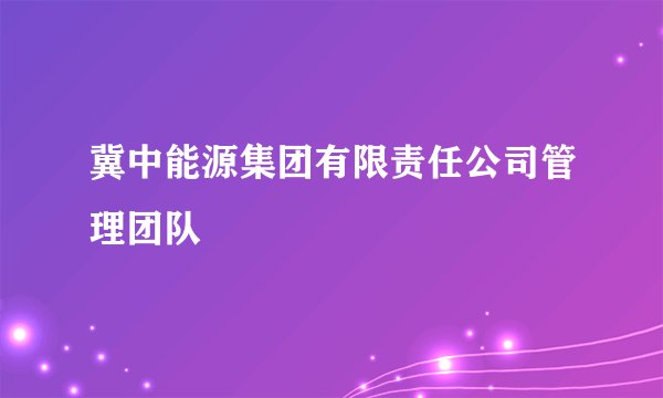 冀中能源集团有限责任公司管理团队
