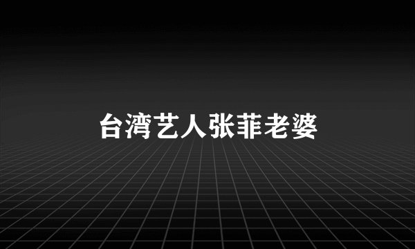台湾艺人张菲老婆
