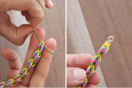 如何用小橡皮筋编织一条手链