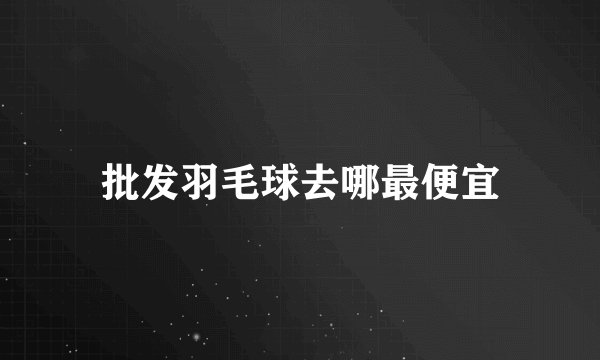 批发羽毛球去哪最便宜