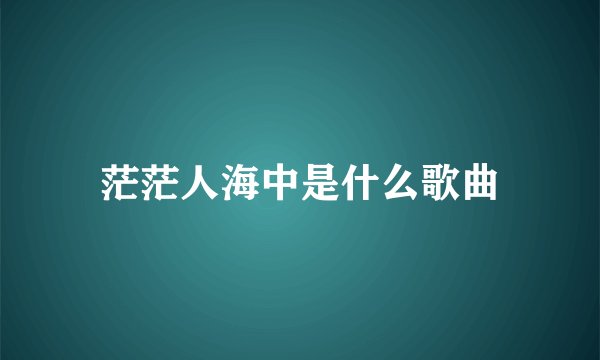 茫茫人海中是什么歌曲